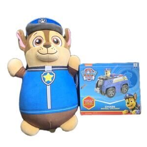 Paw Patrol Toy Bundle- Chase Hugmee Plush‎ & Chase Patrol Cruiser Vehicle - NEW